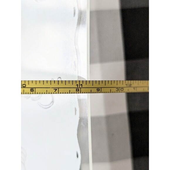 Vtg  Inspired Mid Century Scroll Pattern Square Glass Ceiling Light Shade 11.5 - Picture 7 of 7